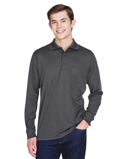 CORE365 Men's Pinnacle Performance Long Sleeve Piqué Polo with Pocket 88192P #colormdl_Carbon