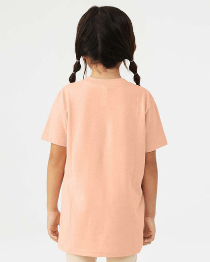 BELLA + CANVAS Youth CVC Jersey Tee 3001YCVC #colormdl_Heather Peach