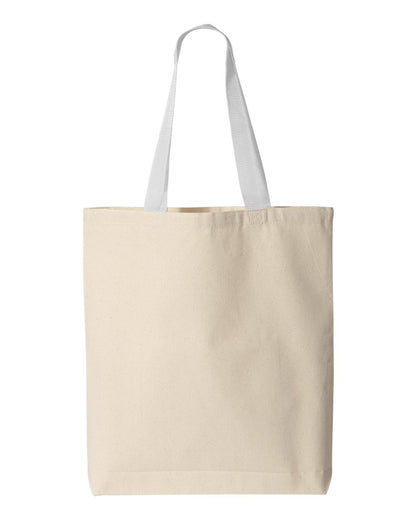 Q-Tees 11L Canvas Tote with Contrast-Color Handles Q4400 #color_Natural/ White