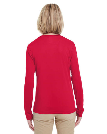 UltraClub Women's Cool & Dry Performance Long Sleeve Top 8622W #colormdl_Red