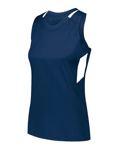 Augusta Sportswear Women's Crossover Tank Top 2436 #color_Navy/ White