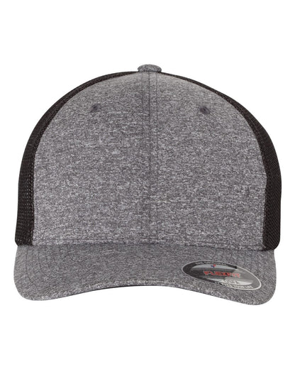 Flexfit Mélange Trucker Cap 6311 #color_Dark Heather Grey/ Black