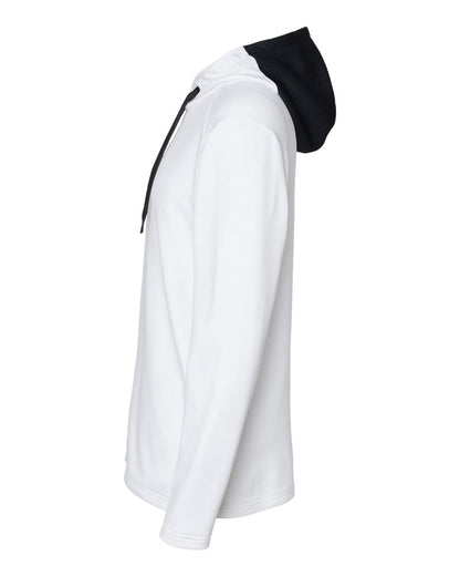 Adidas Men's Textured Mixed Media Midweight Hooded Sweatshirt A530 #color_White