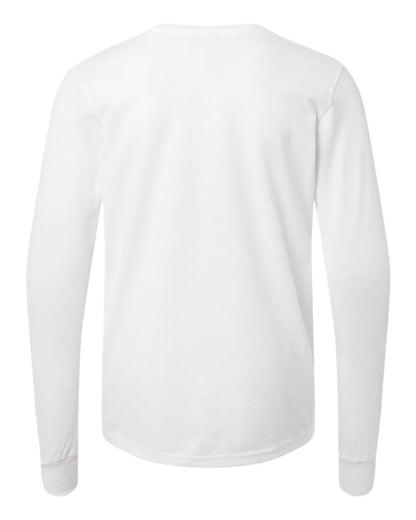 BELLA + CANVAS Youth Heather CVC Long Sleeve Tee 3501YCVC #color_Solid White Blend