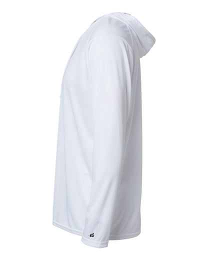 Badger B-Core Hooded Long Sleeve T-Shirt 4105 #color_White