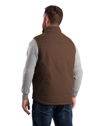 Berne Apparel Men's Heartland Sherpa-Lined Washed Duck Vest V818 #colormdl_Bark