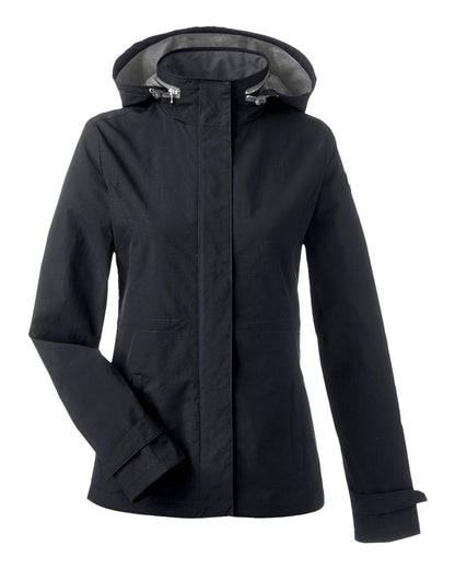 Nautica Women's Voyage Hooded Rain Jacket N17183 #color_Black