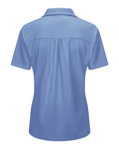 Red Kap Women's Performance Knit® Flex Series Pro Polo SK91 #color_Medium Blue