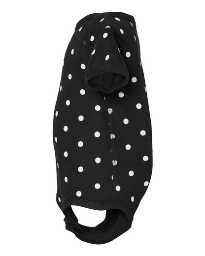 Rabbit Skins Infant Baby Rib Bodysuit 4400 #color_Black/ White Dot