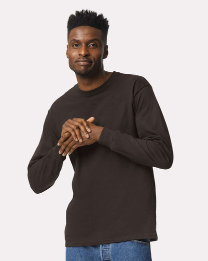 Gildan Ultra Cotton® Long Sleeve T-Shirt 2400 #colormdl_Dark Chocolate