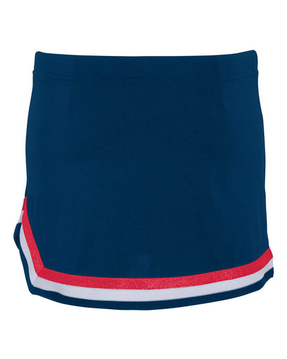 Augusta Sportswear Girls' Pike Skirt 9146 #color_Navy/ Red/ White