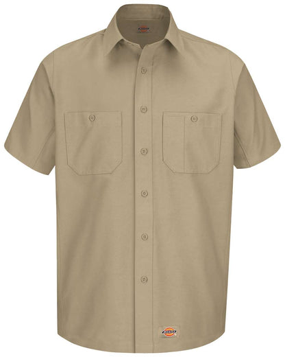 Dickies Men's Tall Short Sleeve Work Shirt WS20T #color_Khaki