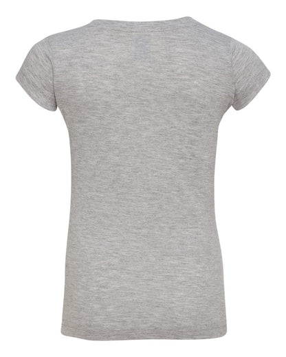 Rabbit Skins Toddler Girls Fine Jersey Tee 3316 #color_Heather