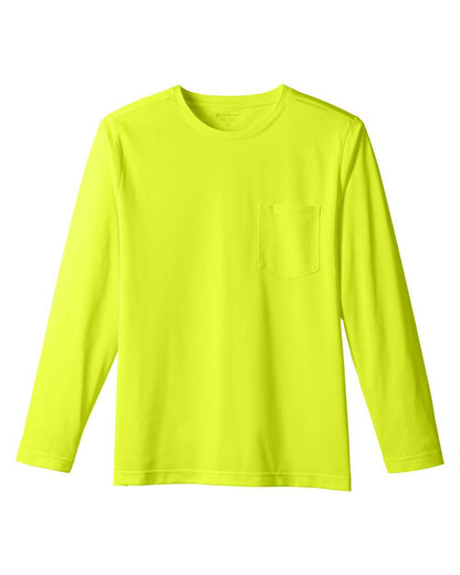 Harriton Unisex Charge Snag and Soil Protect Long Sleeve T-Shirt M118L #color_Safety Yellow