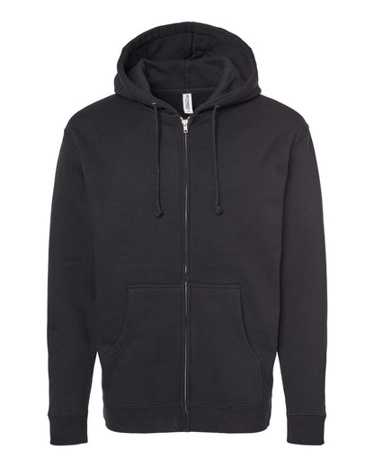 Independent Trading Co. Unisex Heavyweight Full-Zip Hooded Sweatshirt IND4000Z #color_Black