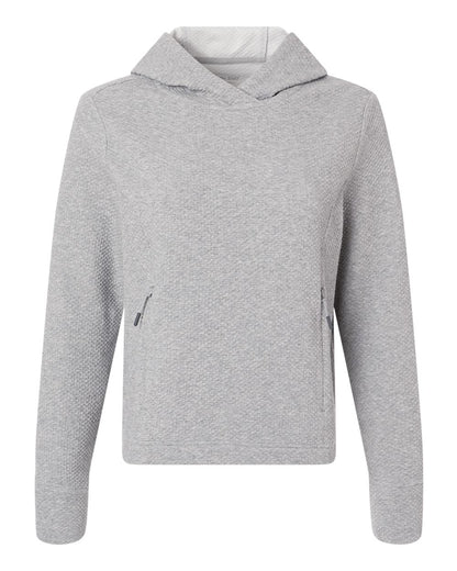 North End Women's Spirit Textured Hooded Pullover NE729W #color_Platinum Heather