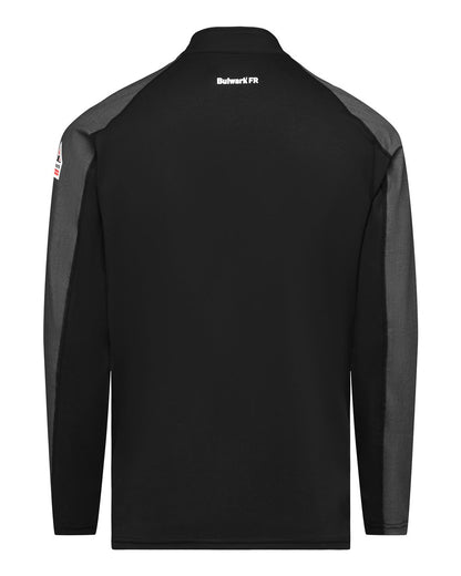 Bulwark Men's Flex Knit Quarter-Zip Pullover STZ2 #color_Black