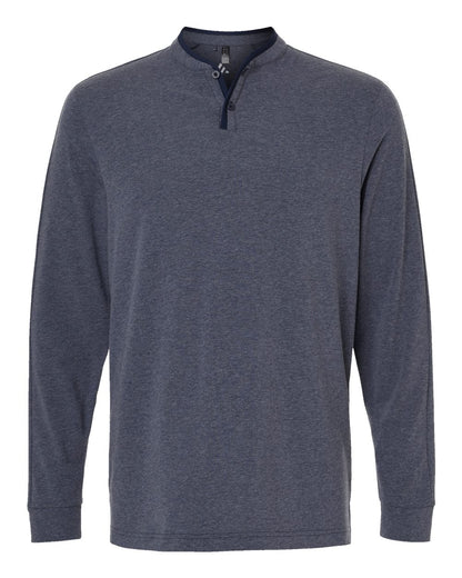 Adidas Men's Henley Long Sleeve T-Shirt A597 #color_Collegiate Navy Melange