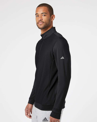 Adidas Men's Textured Quarter-Zip Pullover A295 #colormdl_Black