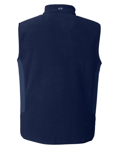 vineyard vines Men's Harbor Fleece Vest O001401 #color_Vineyard Navy