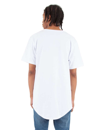 Shaka Wear Unisex Curved Hem Long T-Shirt SHCLT #colormdl_White