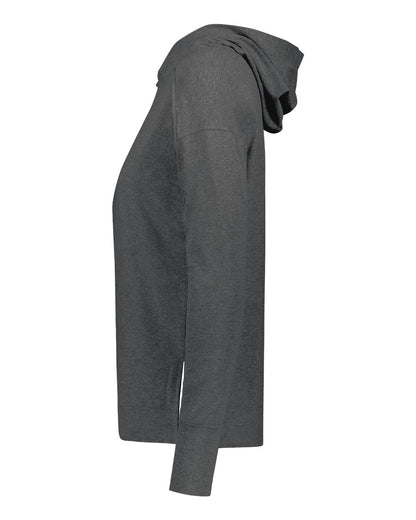 Holloway Women's Eco Revive™ Ventura Soft Knit Hooded Sweatshirt 222798 #color_Carbon Heather
