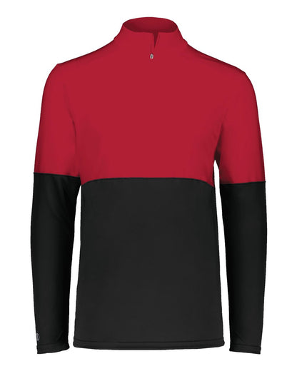 Holloway Youth Momentum Team Quarter-Zip Pullover 223600 #color_Black/ Scarlet