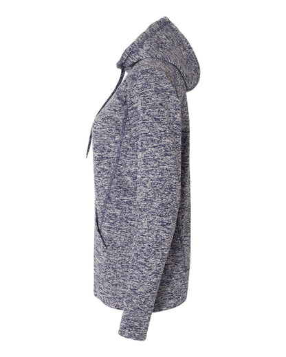 J. America Women’s Cosmic Fleece Hooded Sweatshirt 8616 #color_Navy Fleck/ Navy