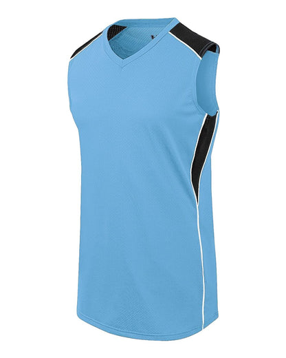 Augusta Sportswear Girls' Dynamite Jersey 312163 #color_Columbia Blue/ Black/ White