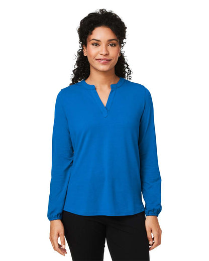 Devon & Jones Women's Raleigh Half-Placket Knit Top DP122W #colormdl_French Blue