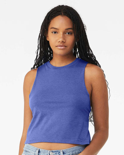 BELLA + CANVAS Women's Racerback Crop Tank 6682 #colormdl_Heather True Royal