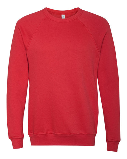 BELLA + CANVAS Unisex Sponge Fleece Raglan Crewneck Sweatshirt 3901 #color_Red