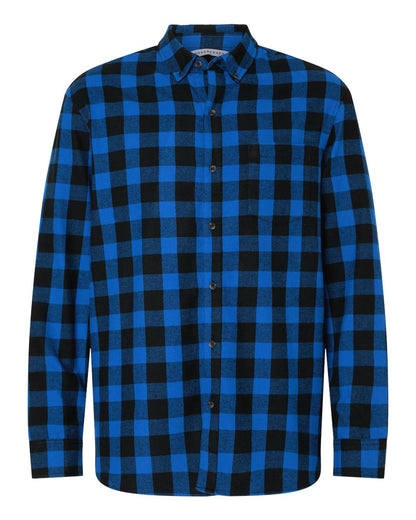 Boxercraft Men's Flannel Button Down Shirt BU7401 #color_Royal/ Black Buffalo