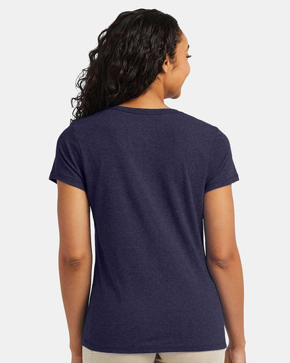 Hanes Women's Perfect-T Triblend V-Neck T-Shirt 42VT #colormdl_Navy Triblend