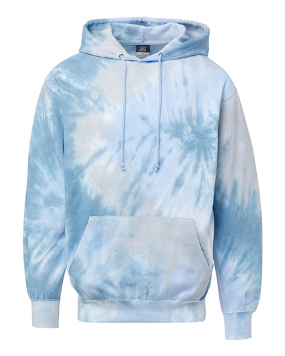 MV Sport Unisex Classic Fleece Tie-Dye Hooded Sweatshirt 1290 #color_Arctic Sky Tie Dye