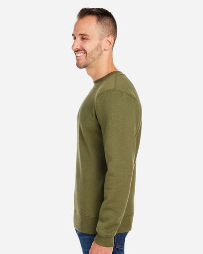 J. America Unisex Premium Fleece Crewneck Sweatshirt 8424 #colormdl_Military Green
