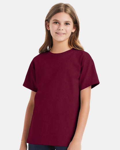 Hanes Essential-T Youth T-Shirt 5480 #colormdl_Athletic Cardinal