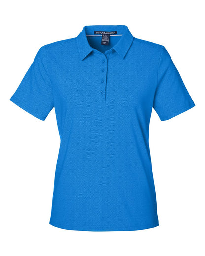 Devon & Jones Women's Crownlux Performance® Geo Polo DG101W #color_French Blue/ CR Blue