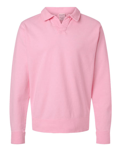 ComfortWash by Hanes Unisex Garment-Dyed Polo Collar Sweatshirt GDH490 #color_Cotton Candy