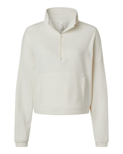 BELLA + CANVAS Women’s Sponge Fleece Half Zip Pullover 3953 #color_Vintage White