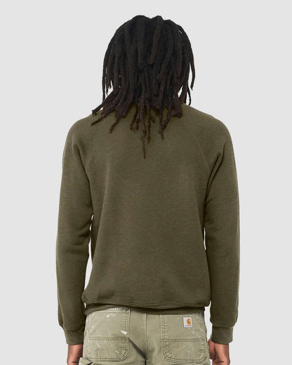 BELLA + CANVAS Sponge Fleece Raglan Crewneck Sweatshirt 3901 #colormdl_Heather Olive