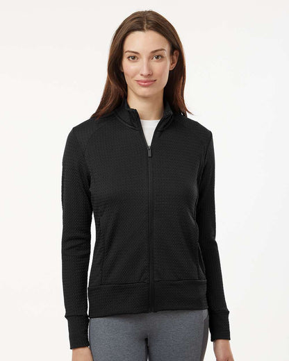 Adidas Women's Ultimate365 Textured Full-Zip Jacket A1007 #colormdl_Black