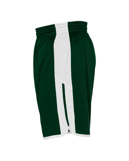 Alleson Athletic Youth Crossover Reversible Shorts 590PSPY #color_Forest/ White