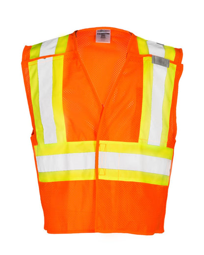 Kishigo Unisex Contrasting Mesh Breakaway Vest 1174-1176 #color_Orange