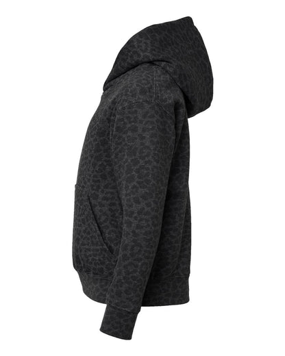 LAT Youth Fleece Hoodie Sweatshirt 2296 #color_Black Leopard