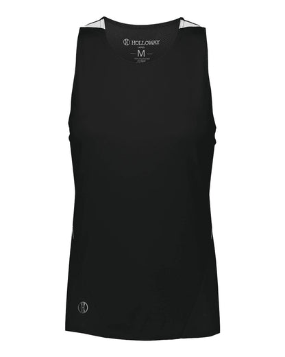 Holloway Women's PR Max Track Racerback Jersey 221335 #color_Black/ White