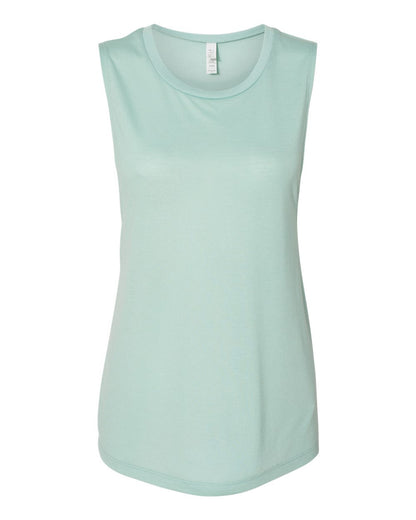 BELLA + CANVAS Women's Flowy Scoop Muscle Tank 8803 #color_Dusty Blue