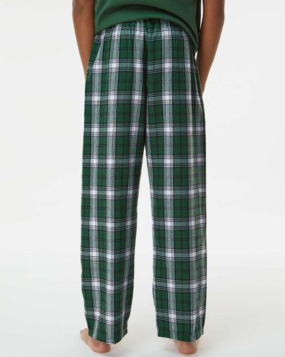 Boxercraft Youth Flannel Pants BY6624 #colormdl_Green/ White