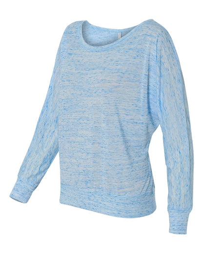 BELLA + CANVAS Women’s Flowy Off Shoulder Long Sleeve Tee 8850 #color_Blue Marble