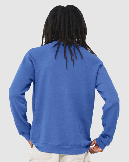 BELLA + CANVAS Sponge Fleece Raglan Crewneck Sweatshirt 3901 #colormdl_Heather True Royal